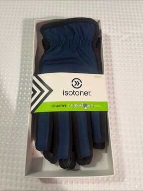 isotoner Men’s Navy and Black SmartTouch Active Gloves